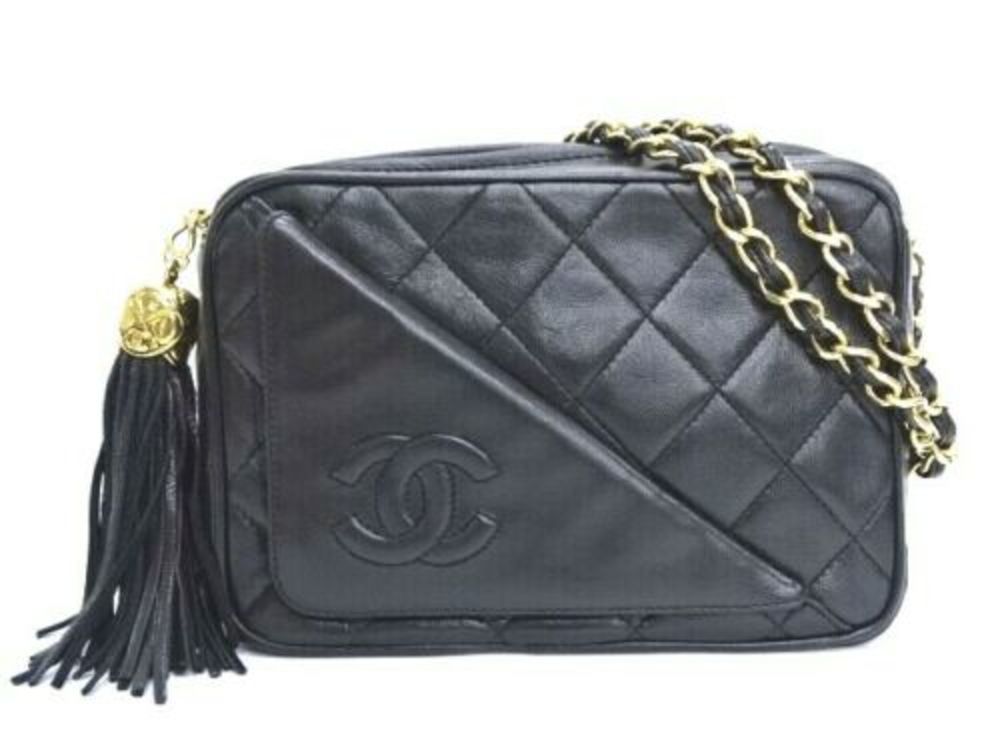 SOLD Chanel | Quilted Camera Bag Fringe Black